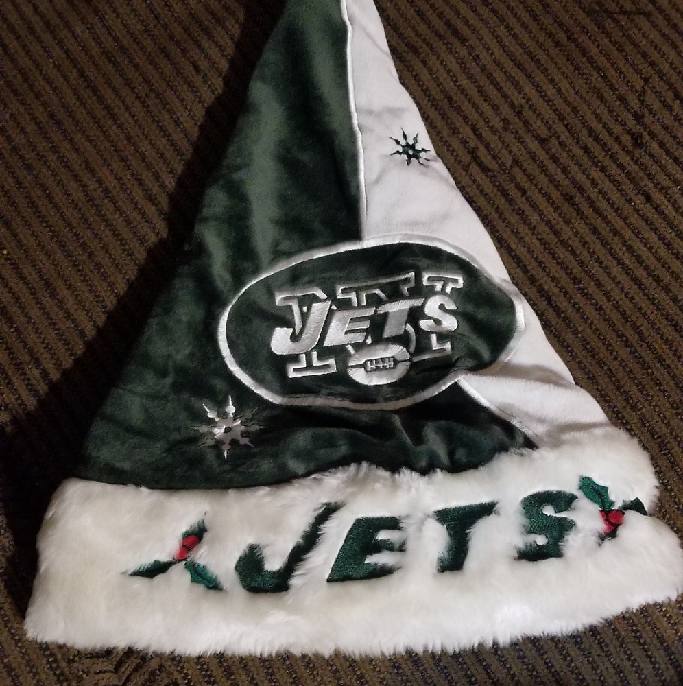 NFL Jets Football Santa Christmas Hat